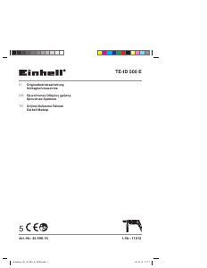 Kullanım kılavuzu Einhell TE-ID 500 E Darbeli matkap