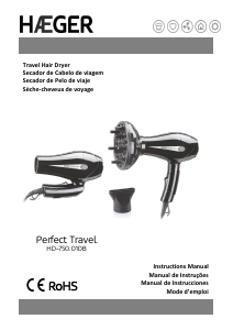 Manual Haeger HD-750.010B Secador de cabelo