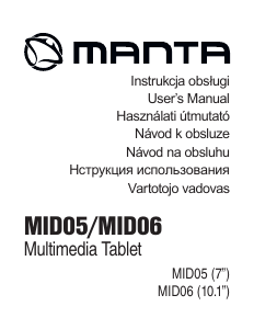 Handleiding Manta MID06 Tablet