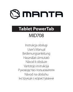 Vadovas Manta MID708 PowerTab Planšetinis kompiuteris