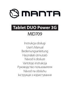 Руководство Manta MID709 Duo Power 3G Планшет