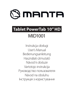 Návod Manta MID1001 PowerTab Tablet