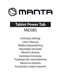 Vadovas Manta MIS08S PowerTab Planšetinis kompiuteris