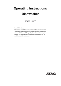 Manual ATAG VA6711NT Dishwasher