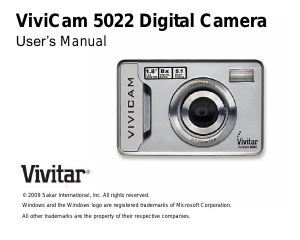 Manual Vivitar ViviCam 5022 Digital Camera