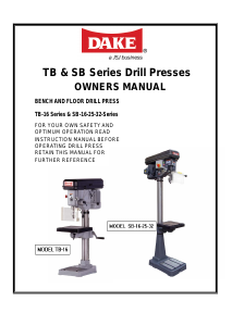 Handleiding Dake TB-16 Kolomboormachine