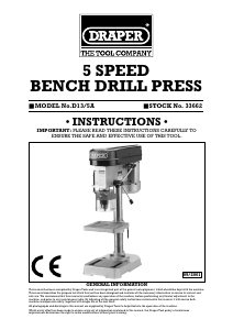 Handleiding Draper D13/5A Kolomboormachine
