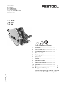 Kullanım kılavuzu Festool TS 55 REQ Yuvarlak testere