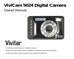 Manual Vivitar ViviCam 5024 Digital Camera