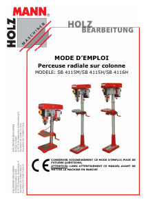 Mode d’emploi Holzmann SB 4115H Perceuse à colonne