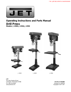 Handleiding JET J-2550 Kolomboormachine