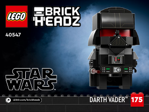 Vadovas Lego set 40547 Brickheadz Obi-Wan Kenobi ir Darth Vader
