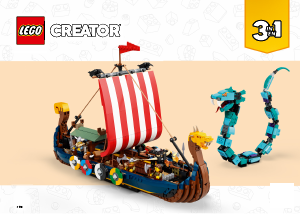 Bedienungsanleitung Lego set 31132 Creator Wikingerschiff mit Midgardschlange