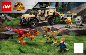 Vadovas Lego set 76951 Jurassic World Piroraptoriaus ir dilofozauro transporteris