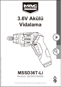 Kullanım kılavuzu MacAllister MSSD36T-Li Tornavida