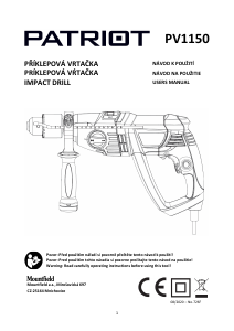 Návod Patriot PV1150 Príklepová vŕtačka