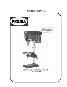 Manual Prima B-1316B/400 Maşină de găurit de banc