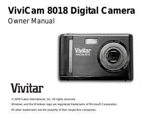 Manual Vivitar ViviCam 8018 Digital Camera