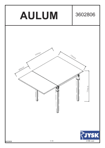 Bruksanvisning JYSK Aulum (75x115x75) Spisebord