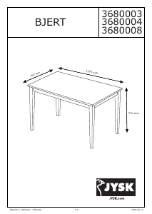 Bruksanvisning JYSK Bjert (75x120x74) Spisebord