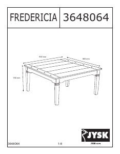Bruksanvisning JYSK Fredericia (90x90x76) Spisebord