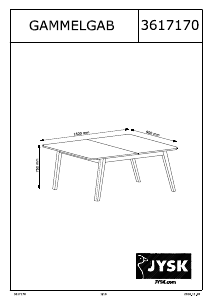 Bruksanvisning JYSK Gammelgab (90x200x75) Spisebord
