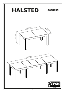Bruksanvisning JYSK Halsted (90x300x76) Spisebord