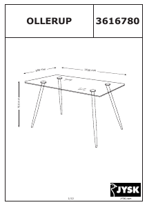 Εγχειρίδιο JYSK Ollerup (80x140x75) Τραπέζι τραπεζαρίας