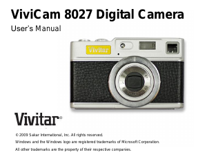 Manual Vivitar ViviCam 8027 Digital Camera