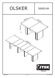 Bruksanvisning JYSK Olsker (90x300x75) Spisebord