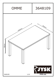 Manuál JYSK Omme (90x160x76) Jídelní stůl