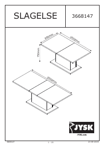Bruksanvisning JYSK Slagelse (90x200x75) Spisebord