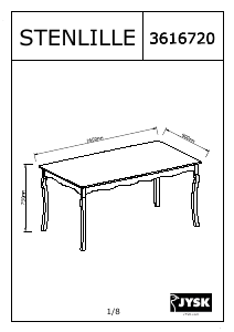 Manual de uso JYSK Stenlille (90x160x75) Mesa de comedor