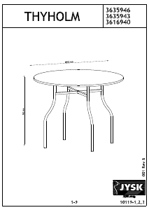 Bruksanvisning JYSK Thyholm (90x76) Spisebord