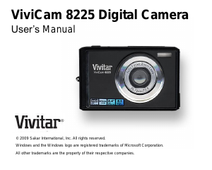 Manual Vivitar ViviCam 8225 Digital Camera