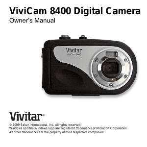 Bruksanvisning Vivitar ViviCam 8400 Digitalkamera