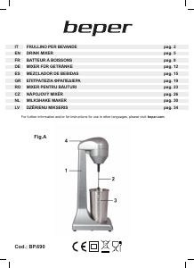 Handleiding Beper BP.690 Drankmixer