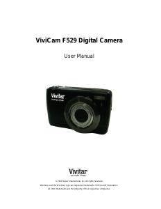 Bruksanvisning Vivitar ViviCam F529 Digitalkamera