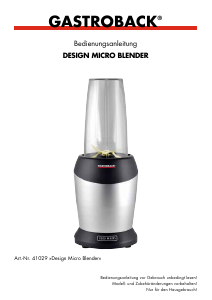 Bedienungsanleitung Gastroback 41029 Standmixer