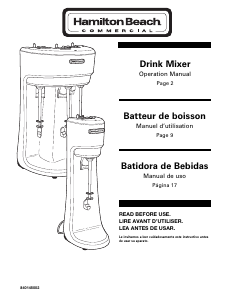 Manual Hamilton Beach HMD400 Drink Mixer
