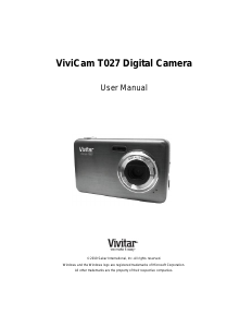 Manual Vivitar ViviCam T027 Digital Camera