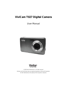 Bruksanvisning Vivitar ViviCam T027 Digitalkamera