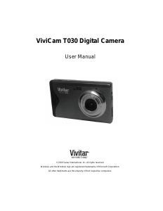 Manual Vivitar ViviCam T030 Digital Camera