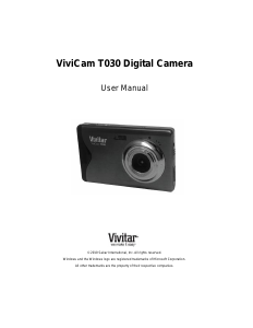 Bruksanvisning Vivitar ViviCam T030 Digitalkamera