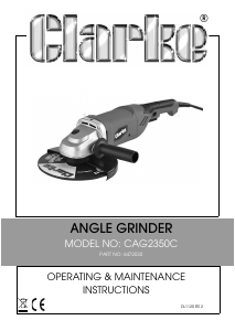 Manual Clarke CAG2350C Angle Grinder