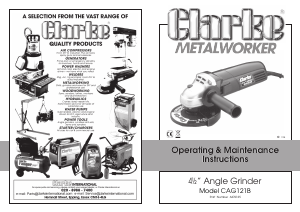 Handleiding Clarke CAG121B Haakse slijpmachine
