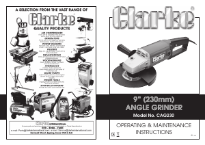 Manual Clarke CAG230 Angle Grinder