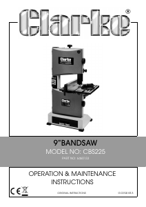 Manual Clarke CBS225 Bandsaw