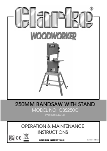 Handleiding Clarke CBS250C Lintzaag