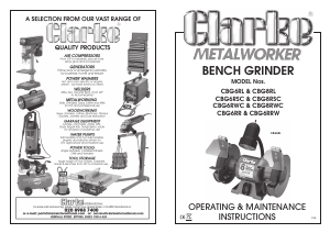 Manual Clarke CBG8RSC Bench Grinder